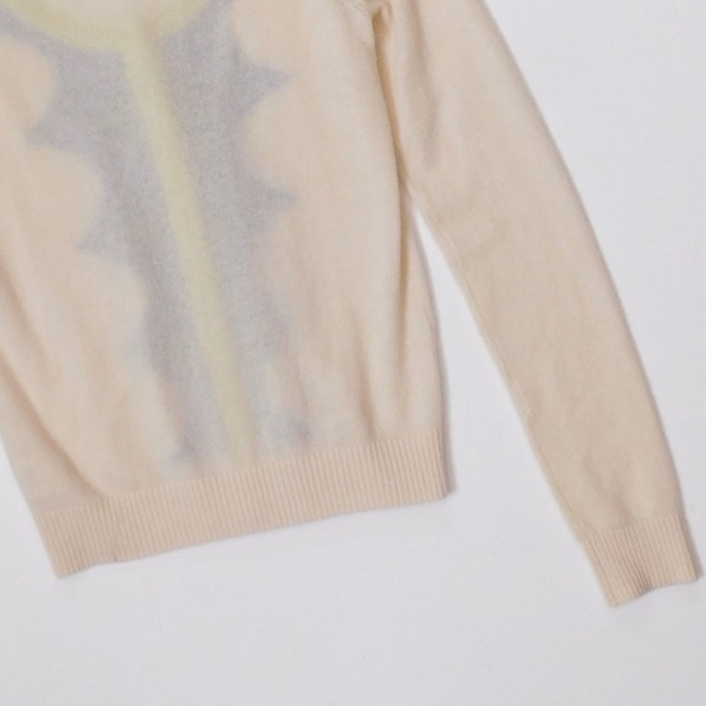 RARE!! Anthropologie HWR Monogram 100% Cashmere Scalloped Cardigan Sweater Small - Picture 7 of 10